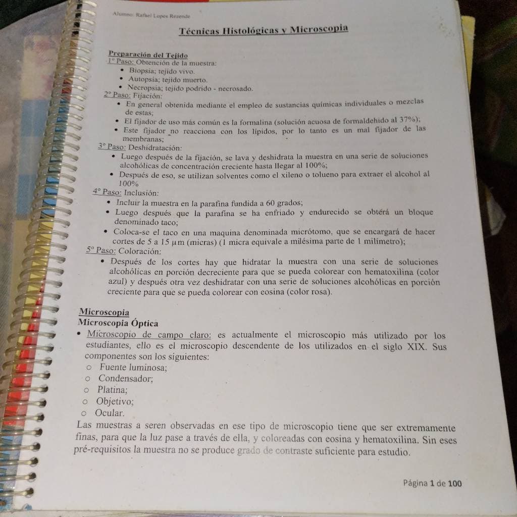 Tecnicas histologicas y microscopia