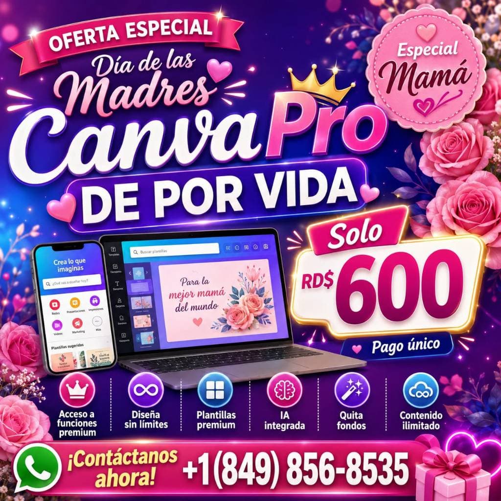 Canva Pro de Por vida por solo 600 pesos.